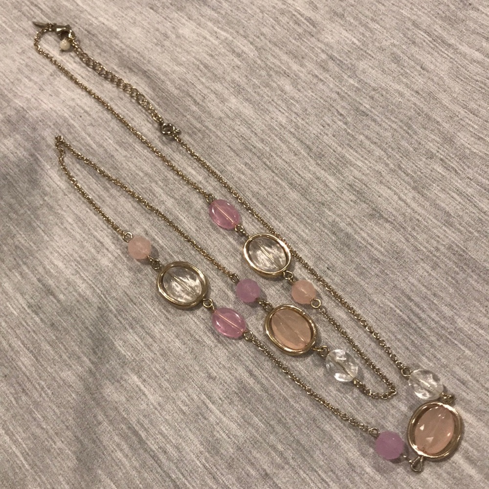 Gold long necklace